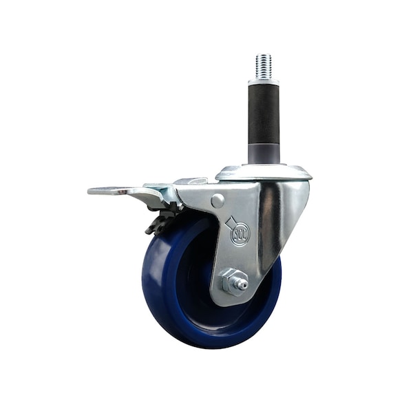3.5'' SS Solid Poly Swivel 1'' Expanding Stem Caster Total Lock Brake